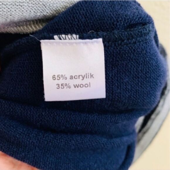 Lada Lucci womens plus 3x midi skirt navy stripe accent color block wool blend - Picture 4 of 8